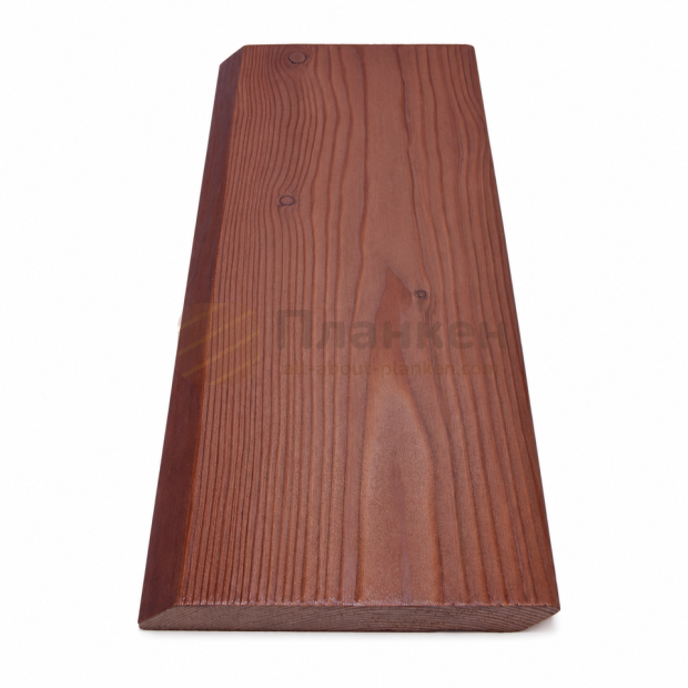 Крашеный планкен из лиственницы скошенный сорт ПРИМА 140x20x4000